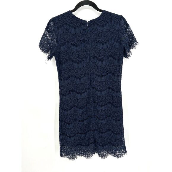 LULUS Take Me to Brunch Navy Blue Lace Shift Mini Cocktail Dress Size XS - Picture 6 of 11